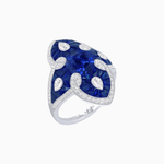 Load image into Gallery viewer, intage - Inspired Statement Mounting Ring with Diamond &amp; Gemstone Accents - Shahin Jewelry
