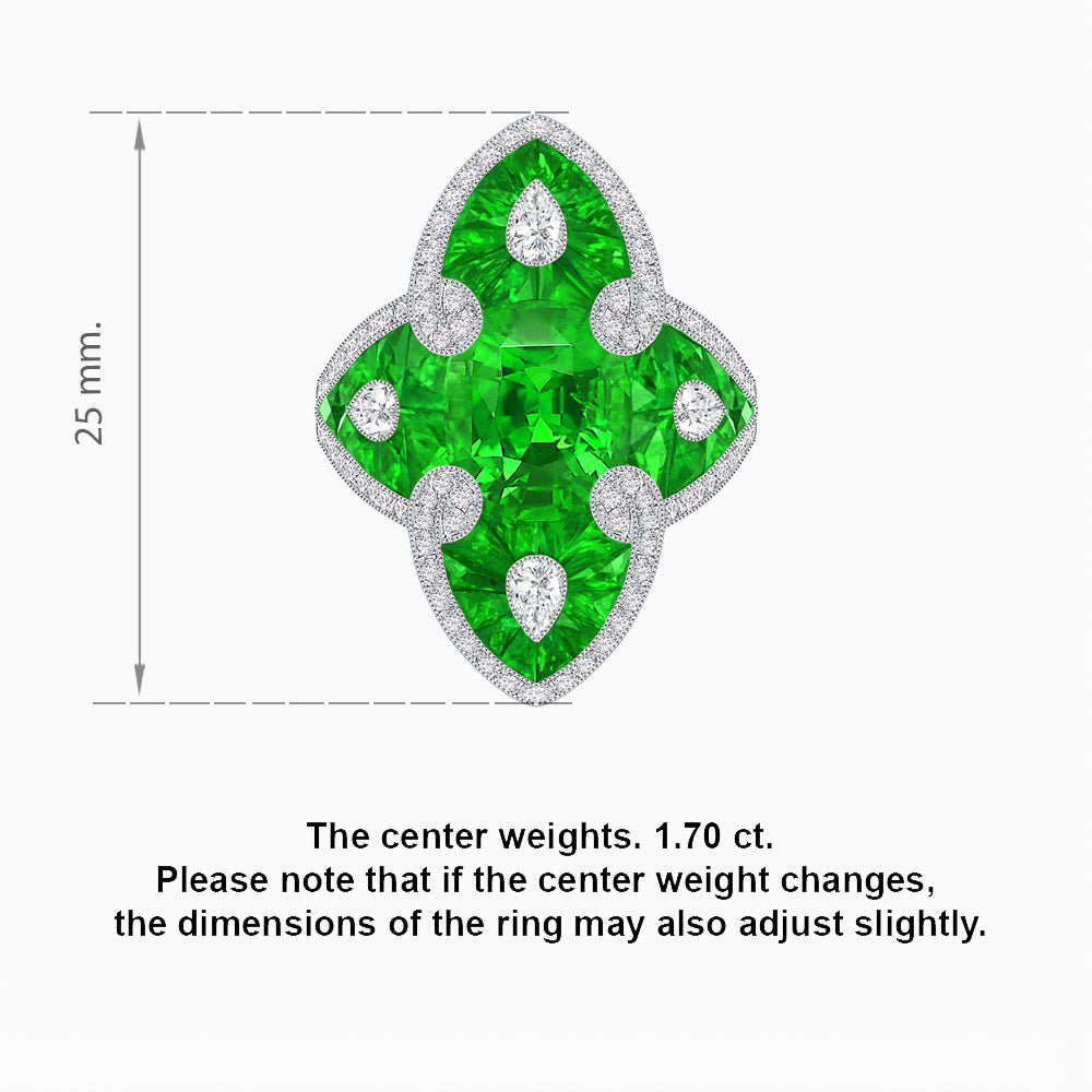 intage - Inspired Statement Mounting Ring with Diamond & Gemstone Accents - Shahin Jewelry