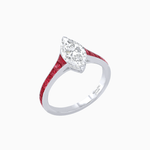 Load image into Gallery viewer, Marquise Center Mounting Engagement Ring with Accent Diamonds - Shahin Jewelry
