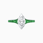 Load image into Gallery viewer, Marquise Center Mounting Engagement Ring with Accent Diamonds - Shahin Jewelry
