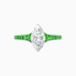 Load image into Gallery viewer, Marquise Center Mounting Engagement Ring with Accent Diamonds - Shahin Jewelry
