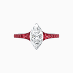 Load image into Gallery viewer, Marquise Center Mounting Engagement Ring with Accent Diamonds - Shahin Jewelry
