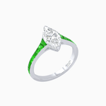Load image into Gallery viewer, Marquise Center Mounting Engagement Ring with Accent Diamonds - Shahin Jewelry
