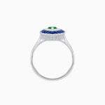 Load image into Gallery viewer, Marquise Cut Center Stone Double Halo Ring Mounting with Calibre Cut Gemstone Halo - Shahin Jewelry