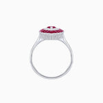 Load image into Gallery viewer, Marquise Cut Center Stone Double Halo Ring Mounting with Calibre Cut Gemstone Halo - Shahin Jewelry