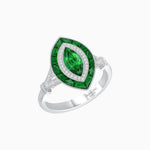 Load image into Gallery viewer, Marquise Cut Center Stone Double Halo Ring Mounting with French Cut Gemstone Accents - Shahin Jewelry