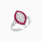 Load image into Gallery viewer, Marquise Cut Center Stone Double Halo Ring Mounting with French Cut Gemstone Accents - Shahin Jewelry