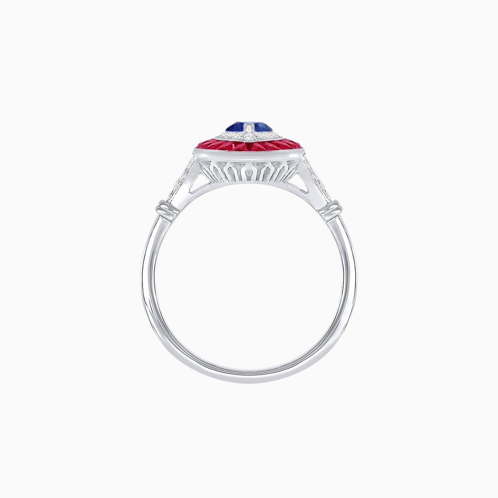 Marquise Cut Center Stone Double Halo Ring Mounting with French Cut Gemstone Accents - Shahin Jewelry