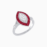 Load image into Gallery viewer, Marquise Cut Center Stone Double Halo Ring Mounting with French Cut Gemstone Accents - Shahin Jewelry
