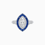 Load image into Gallery viewer, Marquise Cut Center Stone Double Halo Ring Mounting with French Cut Gemstone Accents - Shahin Jewelry
