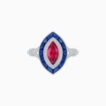Load image into Gallery viewer, Marquise Cut Center Stone Double Halo Ring Mounting with French Cut Gemstone Accents - Shahin Jewelry