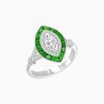 Load image into Gallery viewer, Marquise Cut Center Stone Double Halo Ring Mounting with French Cut Gemstone Accents - Shahin Jewelry