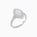 Load image into Gallery viewer, Marquise Cut Ring with Double Diamond Halo and Diamond-Accented Shoulders - Shahin Jewelry