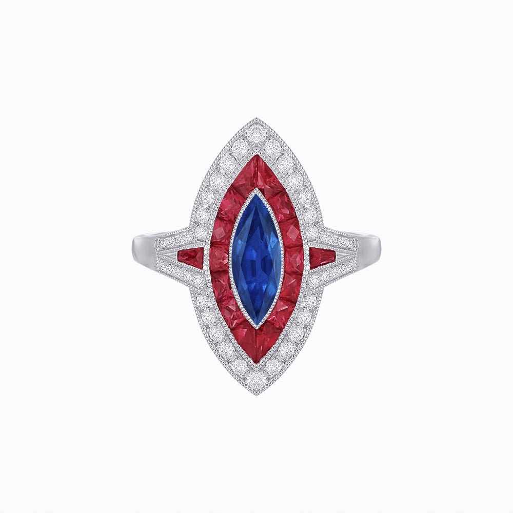 Marquise Shape Art Deco Style - Shahin Jewelry