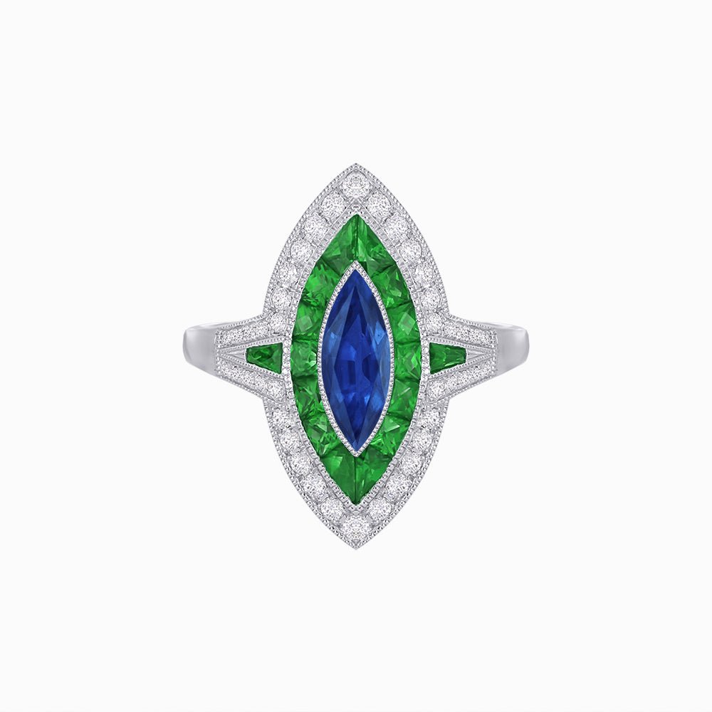 Marquise Shape Art Deco Style - Shahin Jewelry