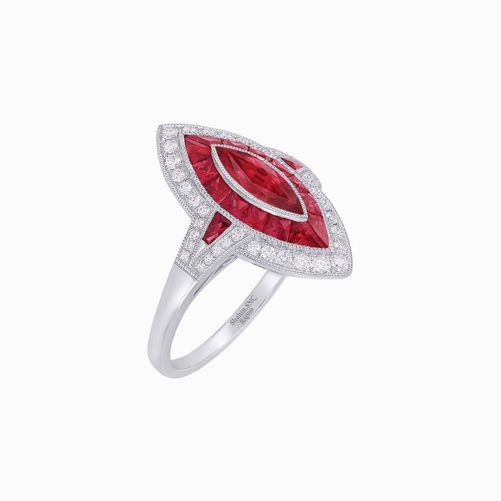 Marquise Shape Art Deco Style - Shahin Jewelry