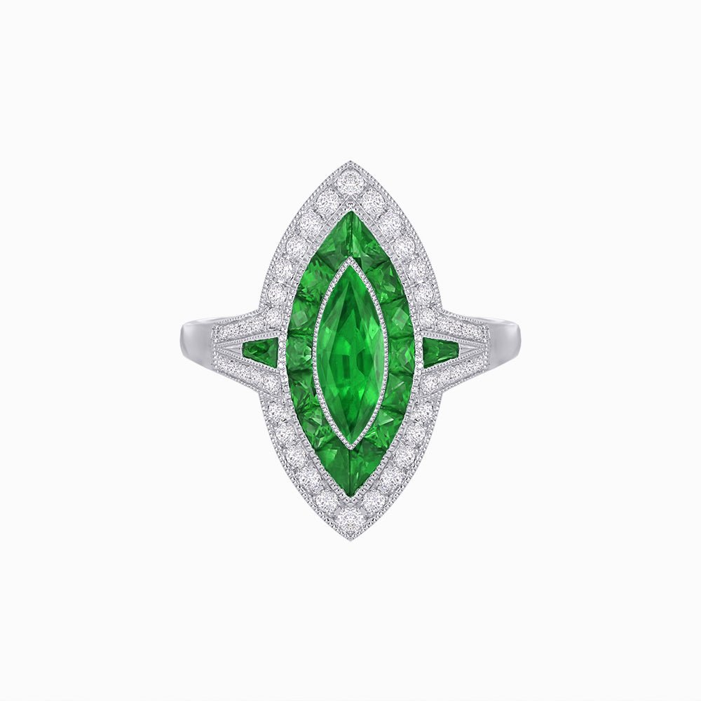 Marquise Shape Art Deco Style - Shahin Jewelry