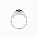 Load image into Gallery viewer, Marquise Shape Art Deco Style Diamond Ring with Ruby and Onyx - Shahin Jewelry
