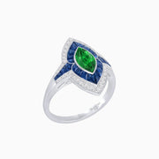 Marquise Shape Art Deco Style with Gemstone - Shahin Jewelry