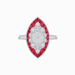 Load image into Gallery viewer, Marquise Shaped Antique Inspired Filigree Illusion Setting Ring - Shahin Jewelry
