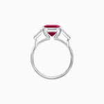 Load image into Gallery viewer, Modern Art Deco Inspired Emerald-Cut Bezel Engagement Ring with Tapered Baguette Side Stones - Shahin Jewelry