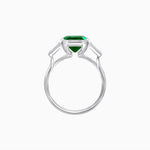 Load image into Gallery viewer, Modern Art Deco Inspired Emerald-Cut Bezel Engagement Ring with Tapered Baguette Side Stones - Shahin Jewelry