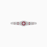 Octagon Shaped Art Deco Inspired Bracelet with Diamond and Gemstone - Shahin Jewelry