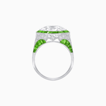 Load image into Gallery viewer, One-of-a-Kind Art Deco Style Round Cut Ring with French-Cut Gemstone Halo - Shahin Jewelry