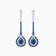 Ottoman Style Tulip Earrings Mounting with Diamond and Gemstone - Shahin Jewelry