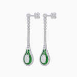 Load image into Gallery viewer, Ottoman Style Tulip Earrings Oval Mounting with Diamond and Gemstone - Shahin Jewelry
