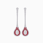 Load image into Gallery viewer, Ottoman Style Tulip Earrings Oval Mounting with Diamond and Gemstone - Shahin Jewelry
