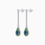 Load image into Gallery viewer, Ottoman Style Tulip Earrings Oval Mounting with Diamond and Gemstone - Shahin Jewelry
