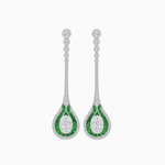 Load image into Gallery viewer, Ottoman Style Tulip Earrings Oval Mounting with Diamond and Gemstone - Shahin Jewelry
