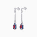 Load image into Gallery viewer, Ottoman Style Tulip Earrings Oval Mounting with Diamond and Gemstone - Shahin Jewelry
