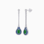 Load image into Gallery viewer, Ottoman Style Tulip Earrings Oval Mounting with Diamond and Gemstone - Shahin Jewelry
