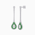 Load image into Gallery viewer, Ottoman Style Tulip Earrings Oval Mounting with Diamond and Gemstone - Shahin Jewelry

