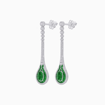 Load image into Gallery viewer, Ottoman Style Tulip Earrings Oval Mounting with Diamond and Gemstone - Shahin Jewelry

