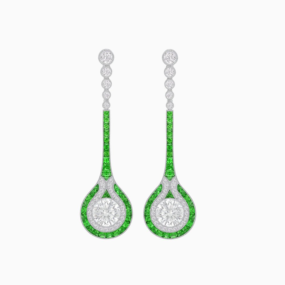 Ottoman Style Tulips Earrings with Diamond - Shahin Jewelry