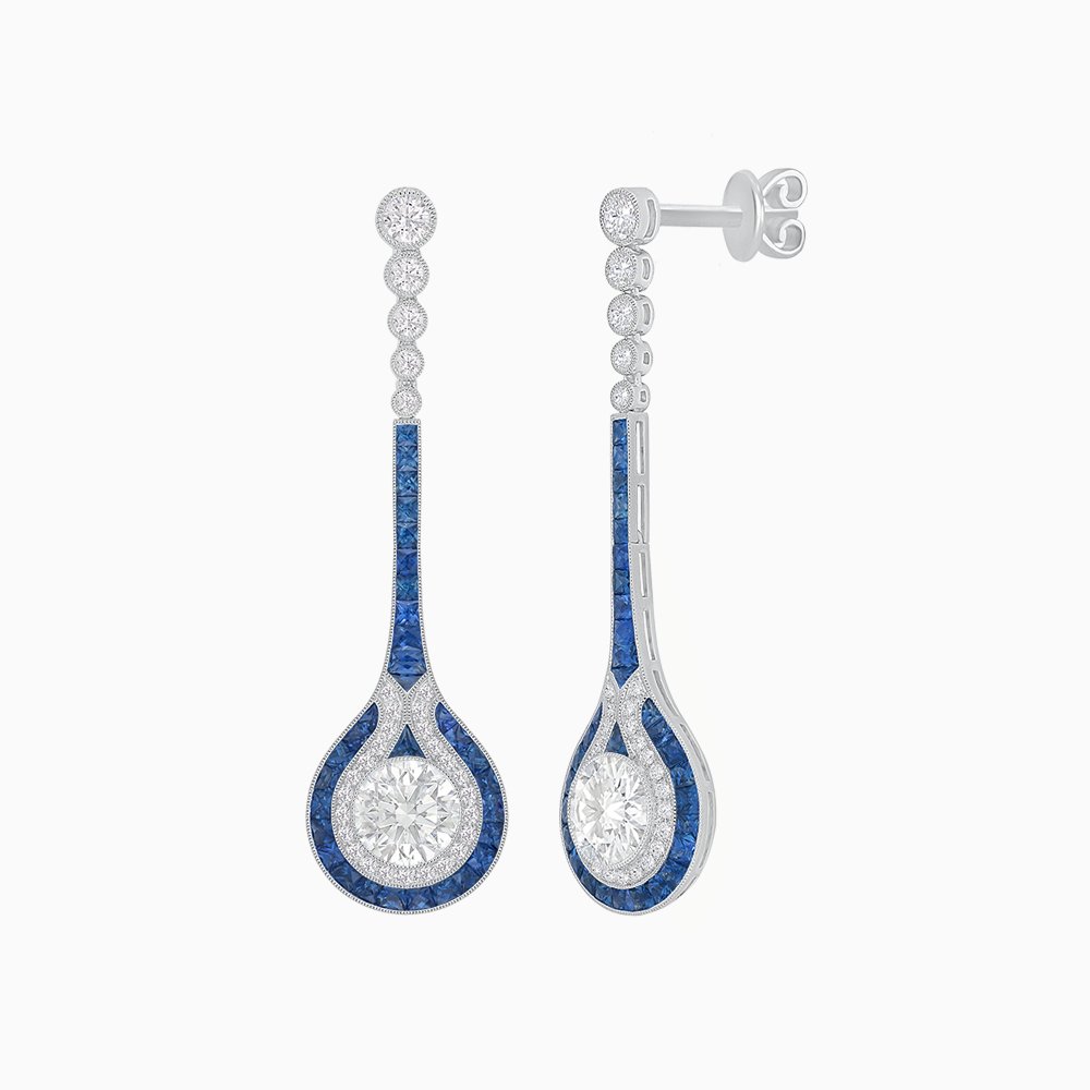 Ottoman Style Tulips Earrings with Diamond - Shahin Jewelry