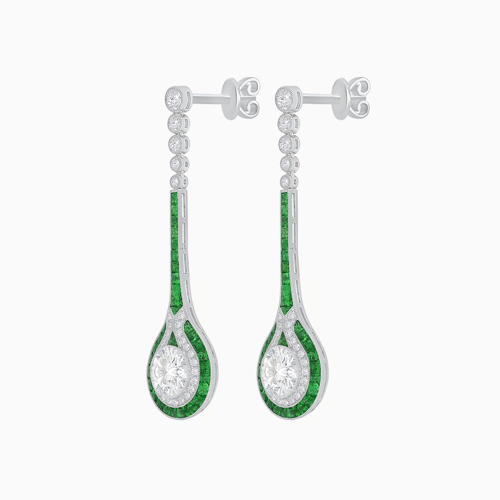 Ottoman Style Tulips Earrings with Diamond - Shahin Jewelry