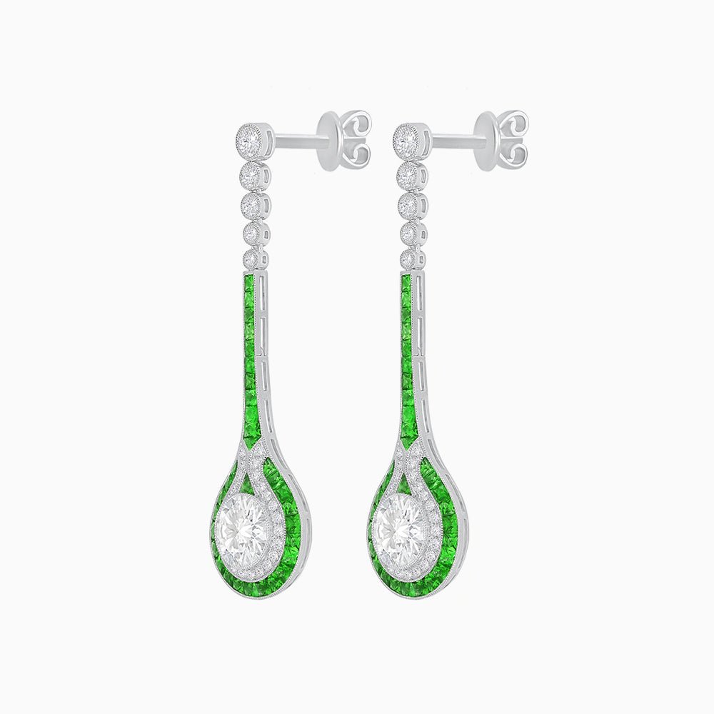 Ottoman Style Tulips Earrings with Diamond - Shahin Jewelry