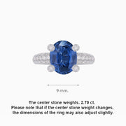 Oval Blue Sapphire with Diamonds ring Classic Collection - Shahin Jewelry