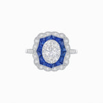 Load image into Gallery viewer, Oval - Cut Art Deco Floral Radiance Ring - Shahin Jewelry
