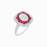 Load image into Gallery viewer, Oval - Cut Art Deco Floral Radiance Ring - Shahin Jewelry
