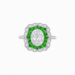 Load image into Gallery viewer, Oval - Cut Art Deco Floral Radiance Ring - Shahin Jewelry
