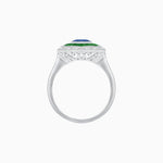 Load image into Gallery viewer, Oval-Cut Art Deco Floral Radiance Ring with Diamond and Gemstone - Shahin Jewelry
