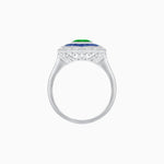 Load image into Gallery viewer, Oval-Cut Art Deco Floral Radiance Ring with Diamond and Gemstone - Shahin Jewelry