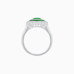Load image into Gallery viewer, Oval-Cut Art Deco Floral Radiance Ring with Diamond and Gemstone - Shahin Jewelry
