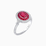 Load image into Gallery viewer, Oval Cut Center Stone Double Halo Ring Mounting with French Cut Gemstone Accents - Shahin Jewelry