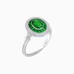 Load image into Gallery viewer, Oval Cut Center Stone Double Halo Ring Mounting with French Cut Gemstone Accents - Shahin Jewelry